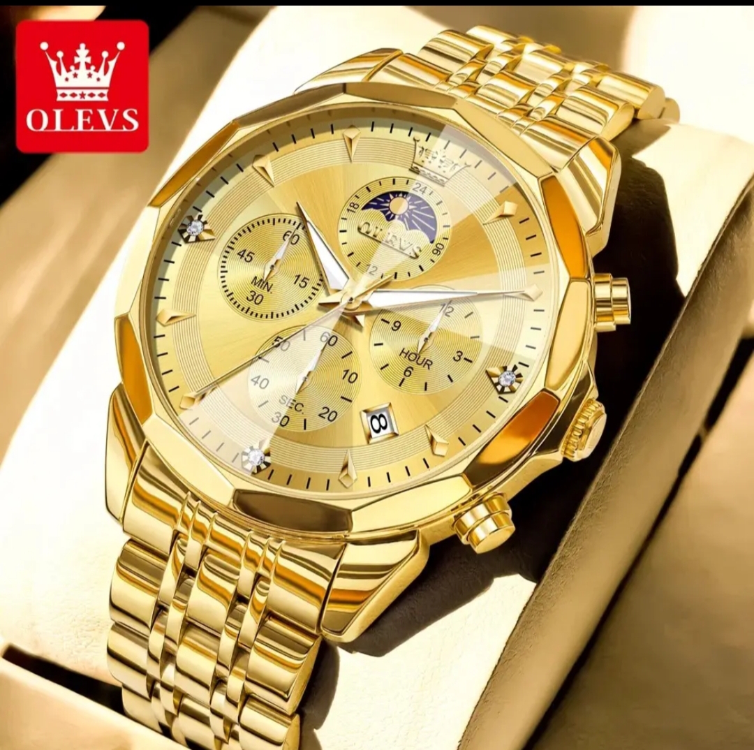 Olevs Men Watch 3673 Golden