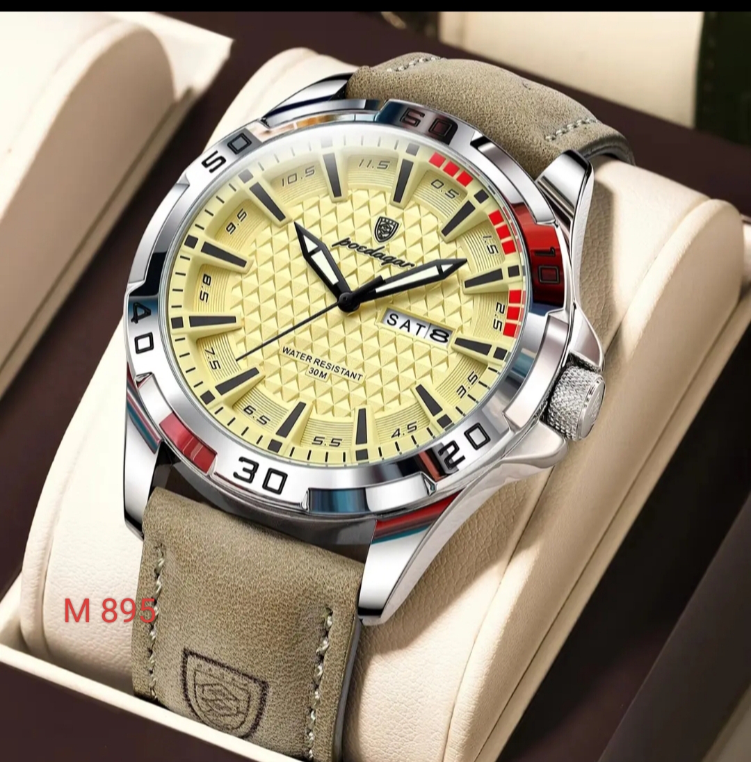 Poedagar M895 L Watch Brown yellow
