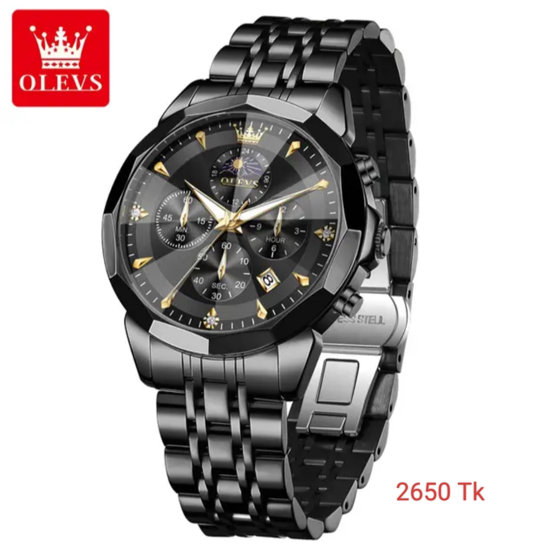 Olevs Men Watch 3673 Black
