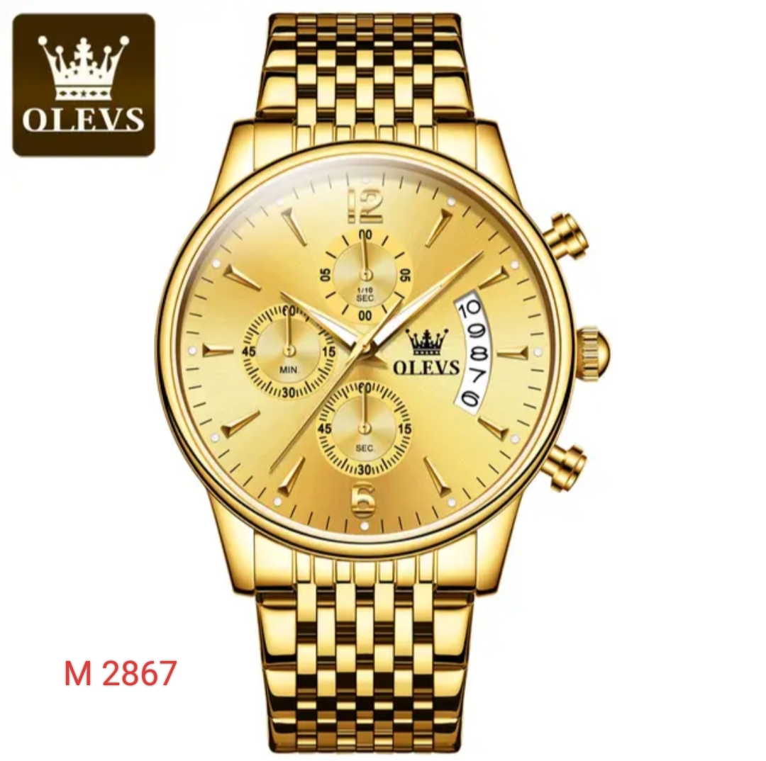 Olevs Men Watch 2867 Gold