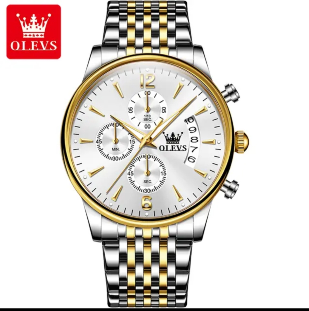 Olevs Men Watch 2867 Toton Silver
