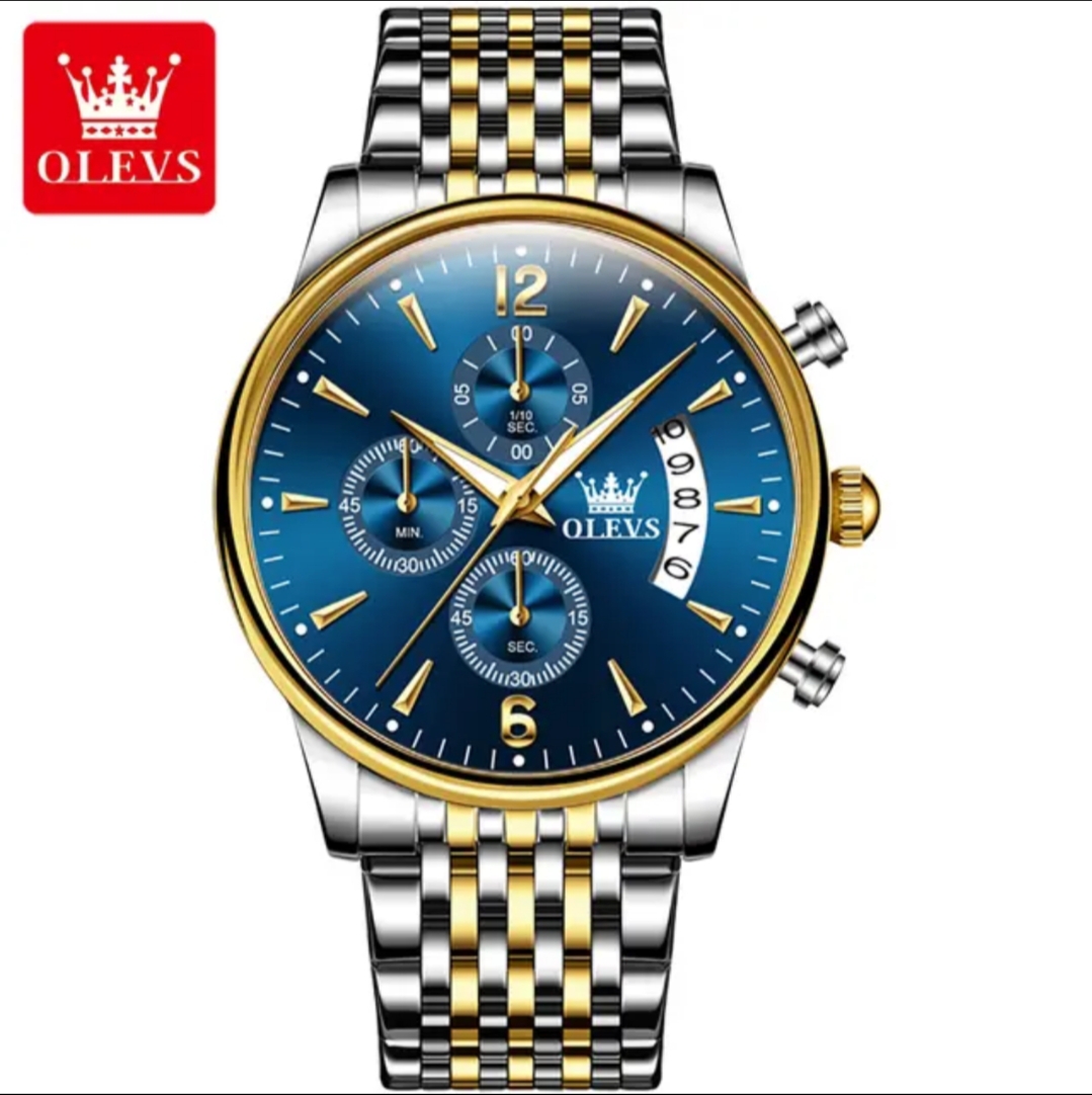 Olevs Men Watch 2867 Toton Blue