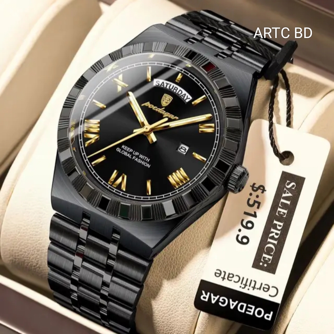 Poedagar Men Watch M 675 Black